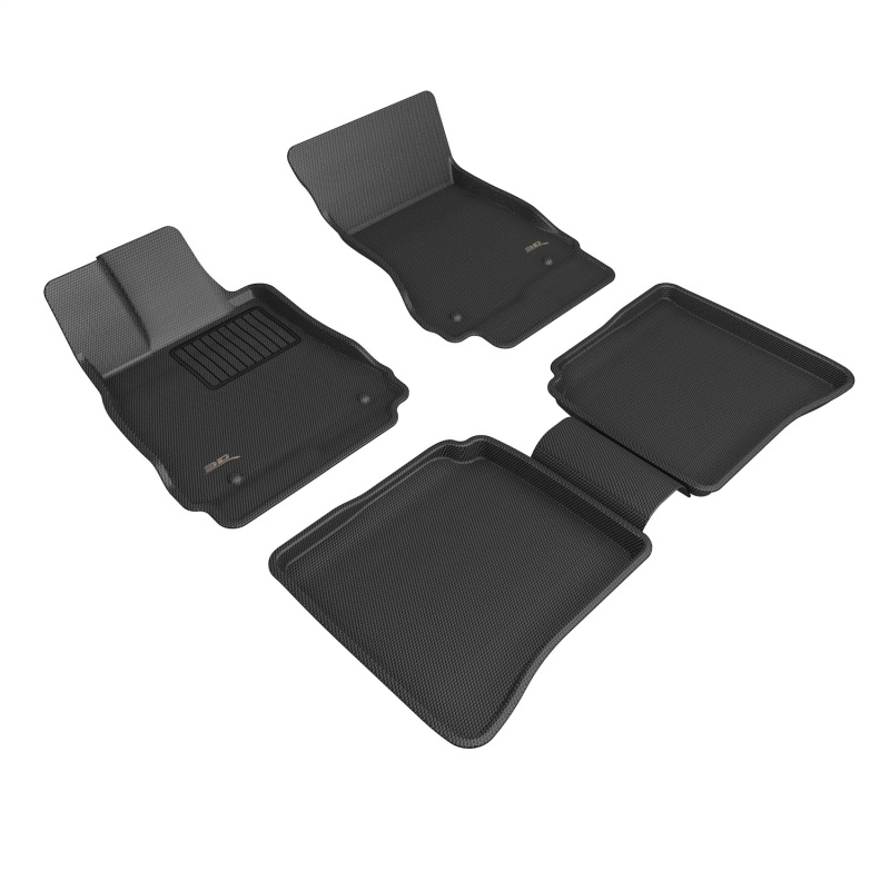 Mercedes-Benz S63 AMG Floor Mat Set - Front and Rear - 3D MAXpider - KAGU Series - Black - `07-`13